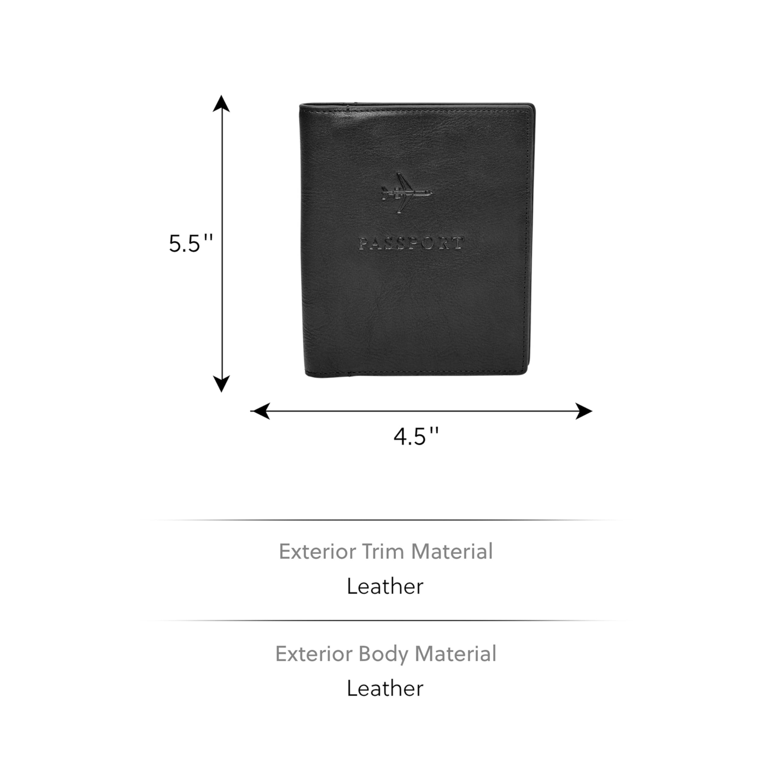 Fossil Herren Leder Reisepasshülle 11,43 cm L x 1,27 cm B x 13,97 cm H