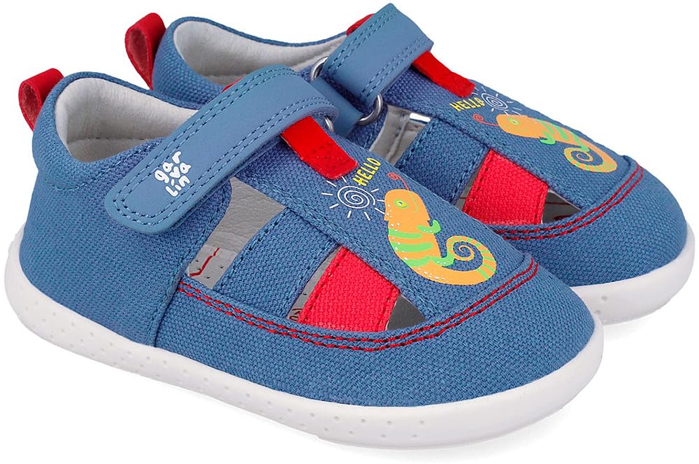 Garvalín Sandalias de Lona con Lagarto Beige Infantil