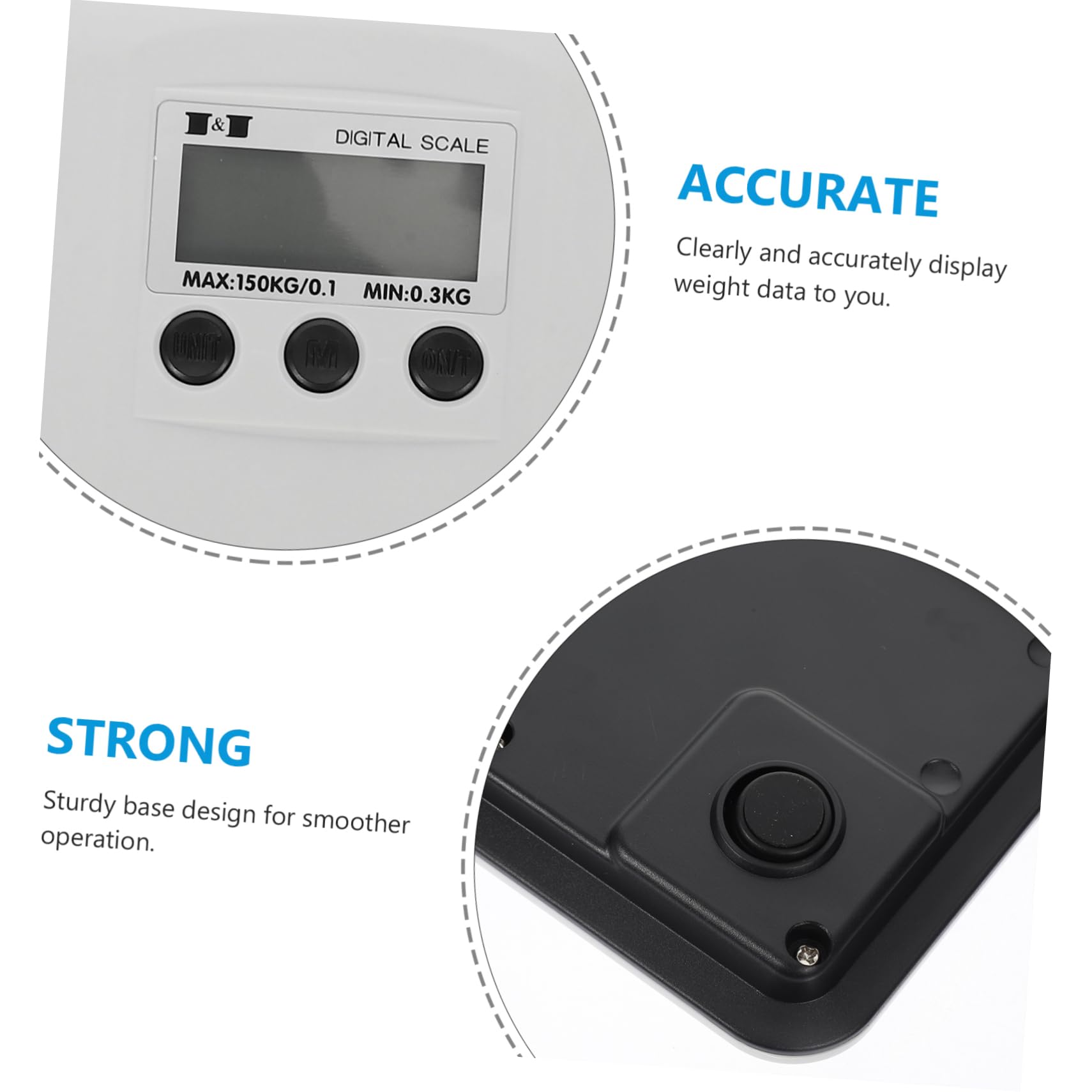 Toyvian Bilancia Elettronica Digitale per Bebè e Gatti, Capacità 150kg, Display Lcd Grande, Plastica Bianca, Uso Domestico, senza Batteria