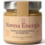 Nonna Energia Crema di Mandorle 100%, Pasta di Mandorle Macinate Pure, Monoingrediente - Burro di Mandorle, 180 g