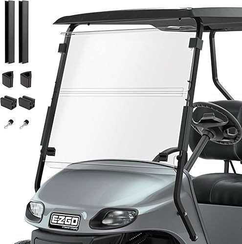 EZGO TXT Glof - Parabrisas para carrito de golf 1994-2013 y transparente, plegable, EZ GO Txt, accesorios para carrito de golf, piezas de parabrisas