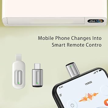 Universal Mini Smart IR Remote Controller Adapter Android Mobile Phone Infrared Controller Smartphone Infrared Controller Adapter for Using in Control Most Home Appliances (Type C, Silver)
