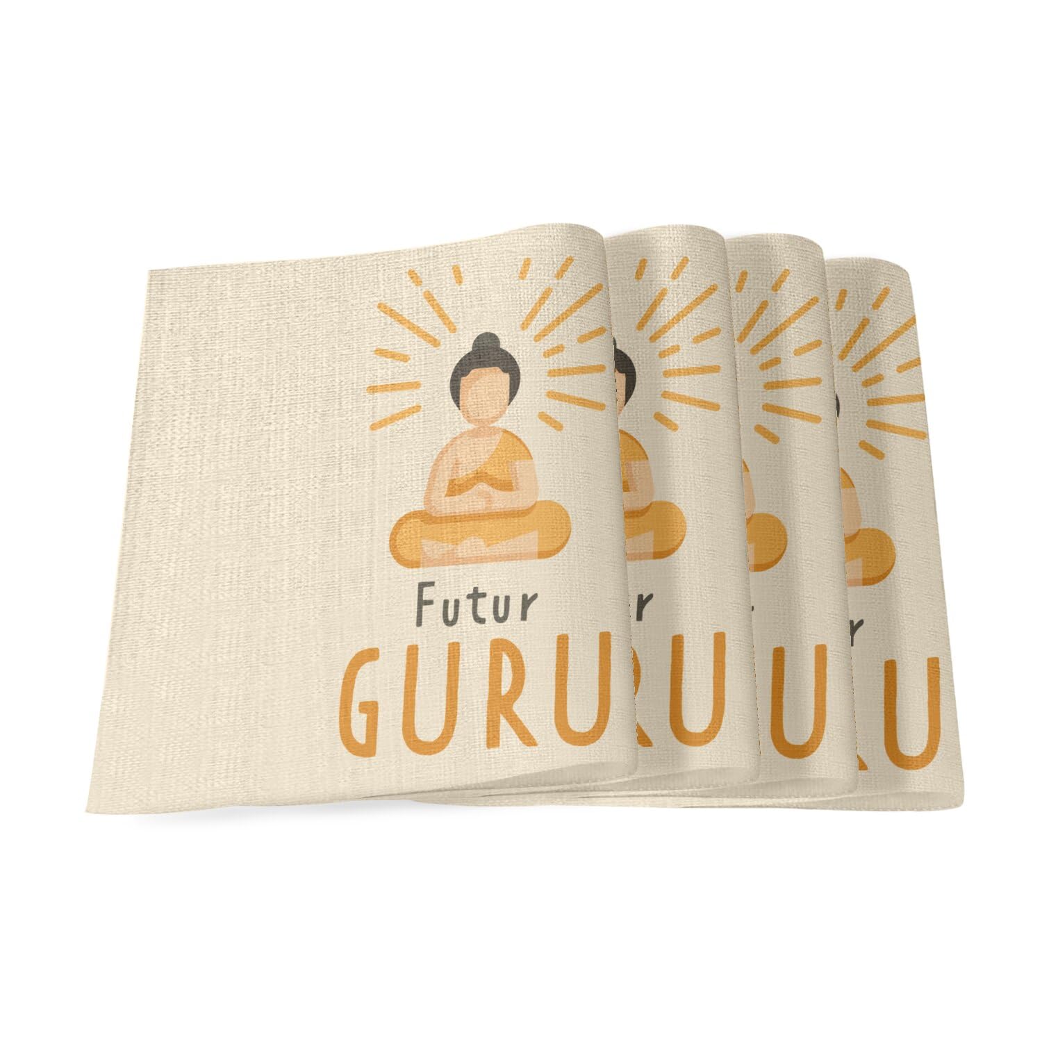 Sets de table en lin antitache grand format 40x28.5cm style zen pour repas apaisés