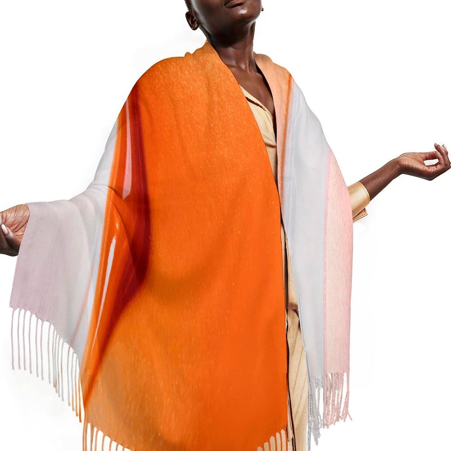 Blush Eggshell Amber Scarfs for Man Women Winter Scarf Long Shawl Wraps Fashion Classic Tassel Scarfs Soft Blanket Scarves