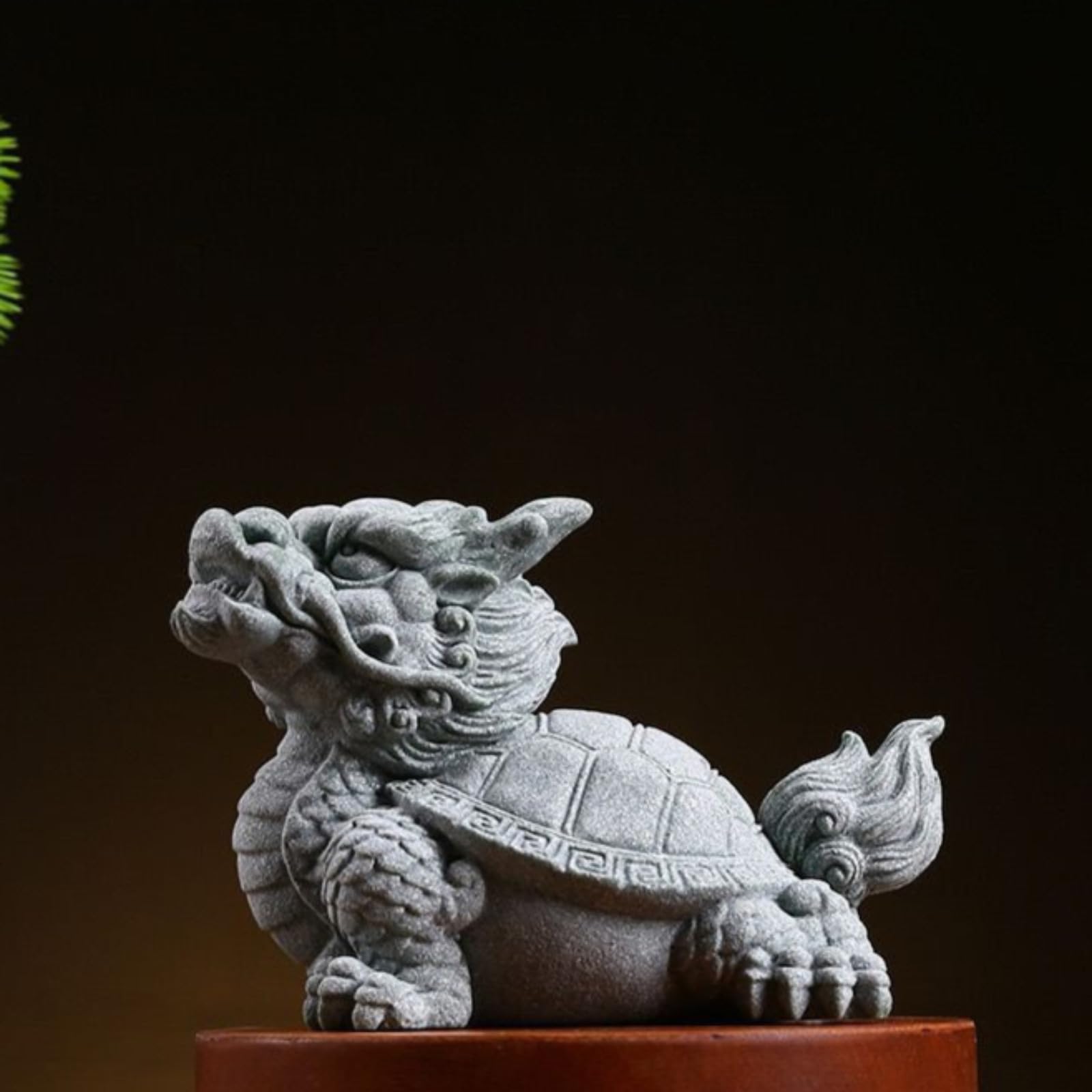 Foo Dog en bluestone 15 cm statuette décorative asiatique pour bureau