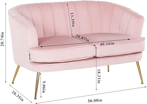 Miniatura 49 de Artechworks Silla moderna de terciopelo con patas doradas para sala de estar, dormitorio, oficina en casa, silla de club con respaldo copetudo,