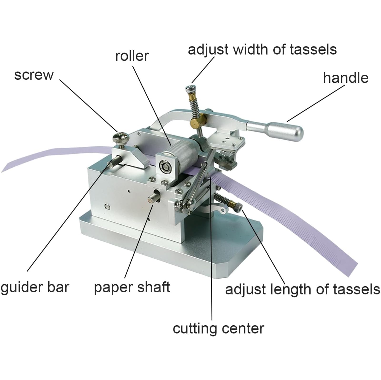 Outil de coupe de pompons pour quilling, machine à fringer, coupe de style ciseaux avec technologie d'alimentation en papier, coupe des bandes de 5 mm à 20 mm pour la création de fleurs et de pompons