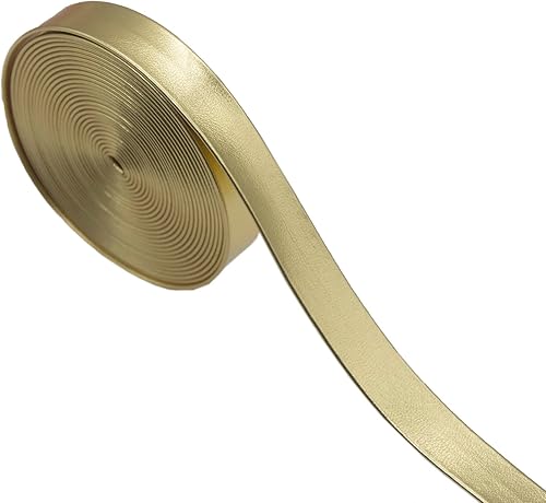 Cinta de piel sintética plegable de 5 yardas para decoración del hogar, 0.591 in (58 pulgadas) (negro)