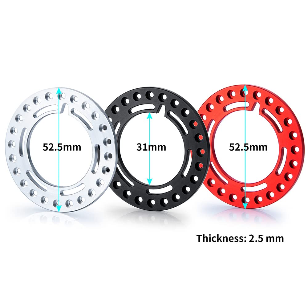 4 Cerchi Ruota Beadlock In Metallo 1.9 Per Crawler RC 1/10 SCX10 TRX-4 D90 - FLYXM