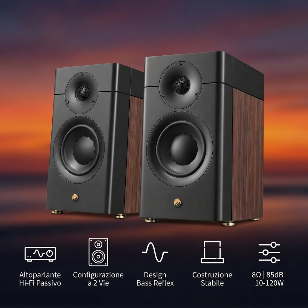 HiVi-Swans D3.1 MKII - Altoparlanti passivi da scaffale, 16,5 cm, coppia di altoparlanti a 2 vie per la casa, necessita di amplificatore o ricevitore per funzionare