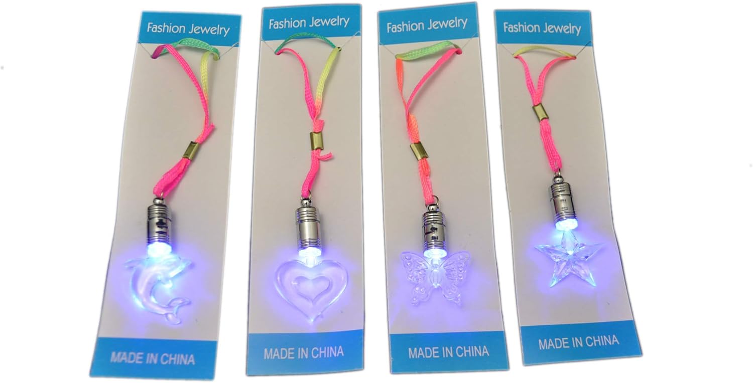 Lg Import 4 X Led Halskette Blinkender Delphin Herz Stern Schmetterling Amazon De Spielzeug