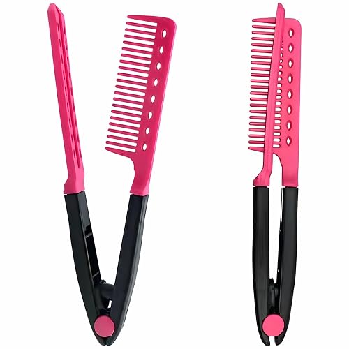 Hair Straightening Set 2-Pack Flat Iron Comb