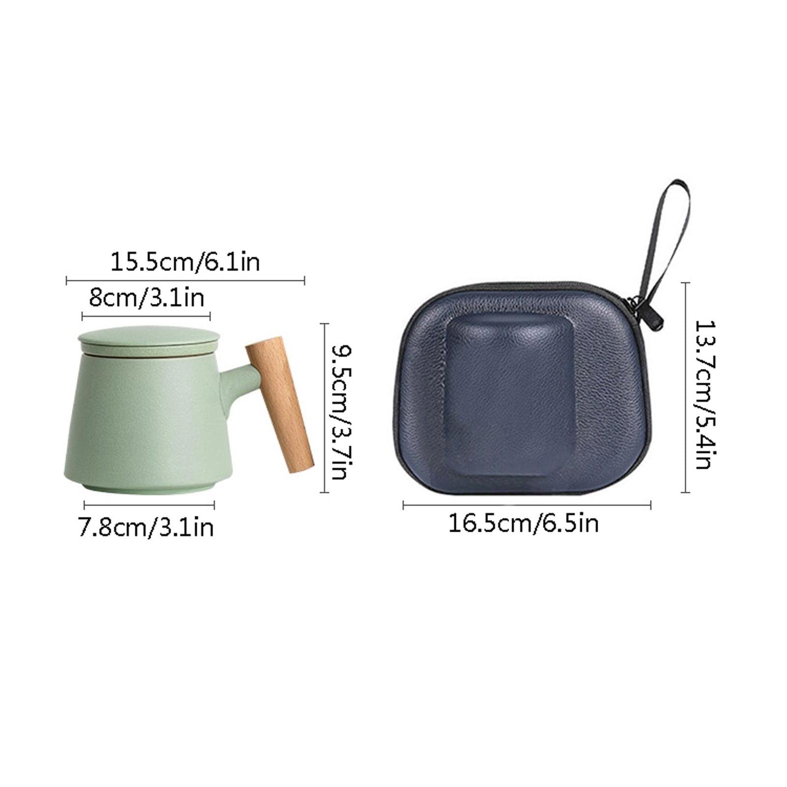 MRKU Tasses à café, Tasses à thé, Tasses à Lait, Tasses à thé en céramique avec Couvercle, Filtre, Tasses de Bureau, Tasses à thé et à Eau, Tasses à thé, Tasses à Cappuccino 10,1 oz