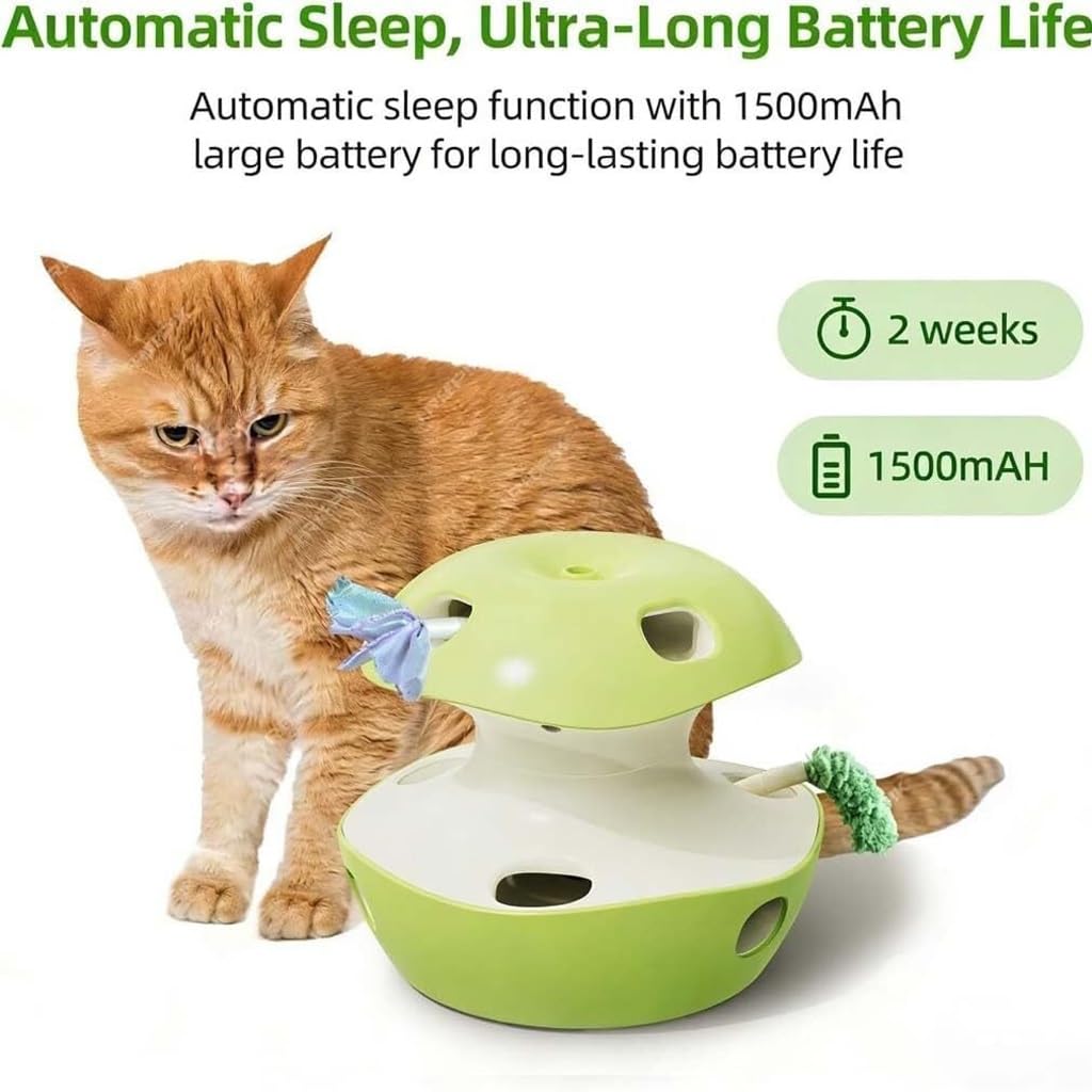 Chat Jouet électrique en Forme de Jouet ludique Chat pôle Papillon Chenille Auto-Amusant soulager l'ennui Chat Jouet(A)
