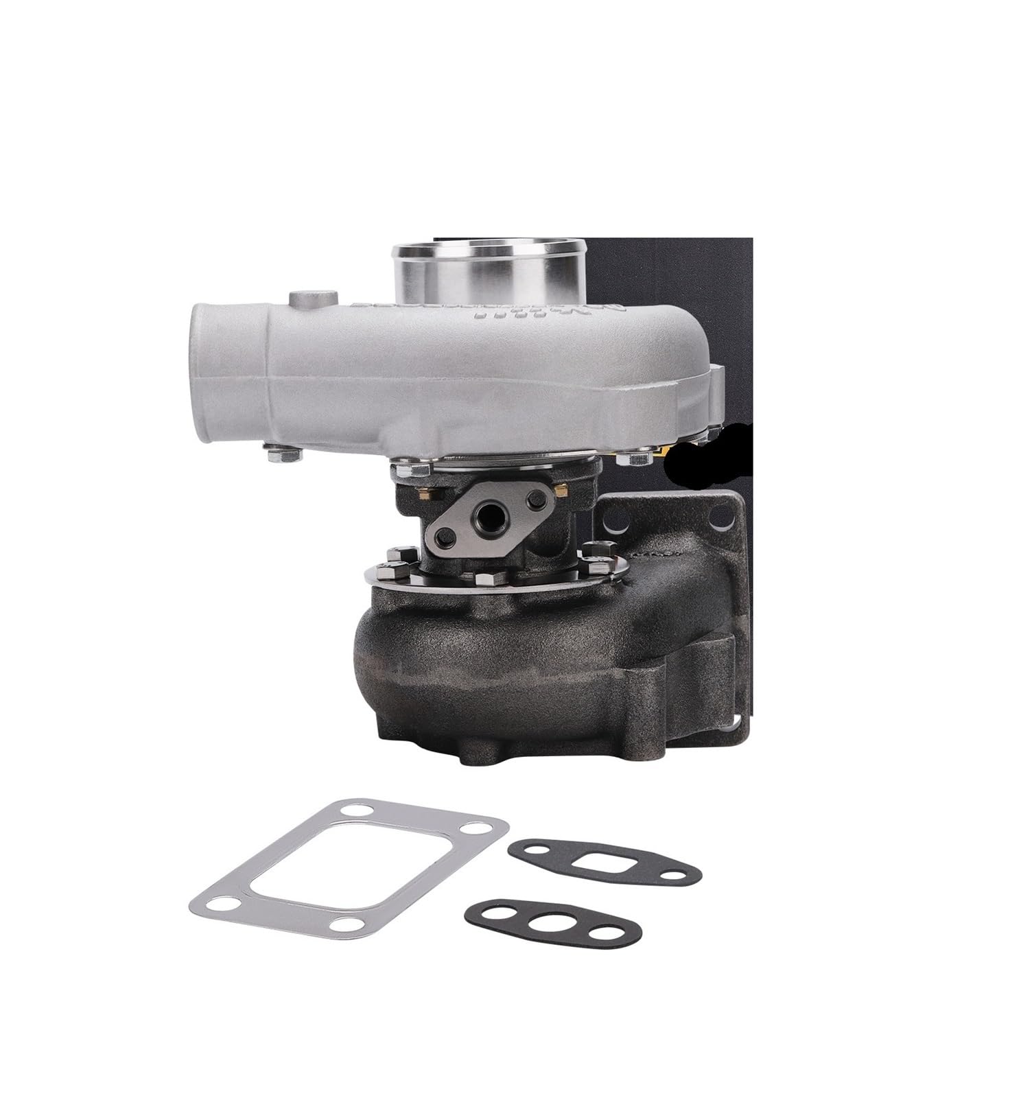 Turbocompresseur universel compatible avec les turbocompresseurs T3, T4 et T04E (A/R 0,50, turbine A/R 0,57, refroidissement par huile).