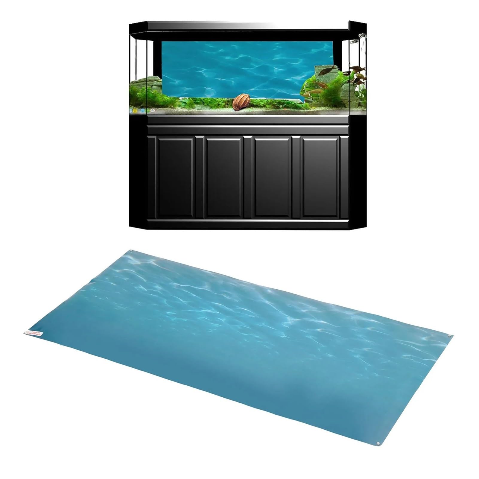 OJEVMLFVQ Aquarium Background Fish Tank Background Sticker PVC Self Adhesive 3D Sea Pattern Aquarium Poster(122x50cm)