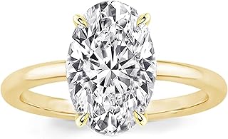 1.5CT/3.5CT/5.5CT Elongated Oval Cut Engagement Rings for Women,Simulated Diamond Promise Ring,925 Sterling Silver 18K Yellow Gold Plated Ring