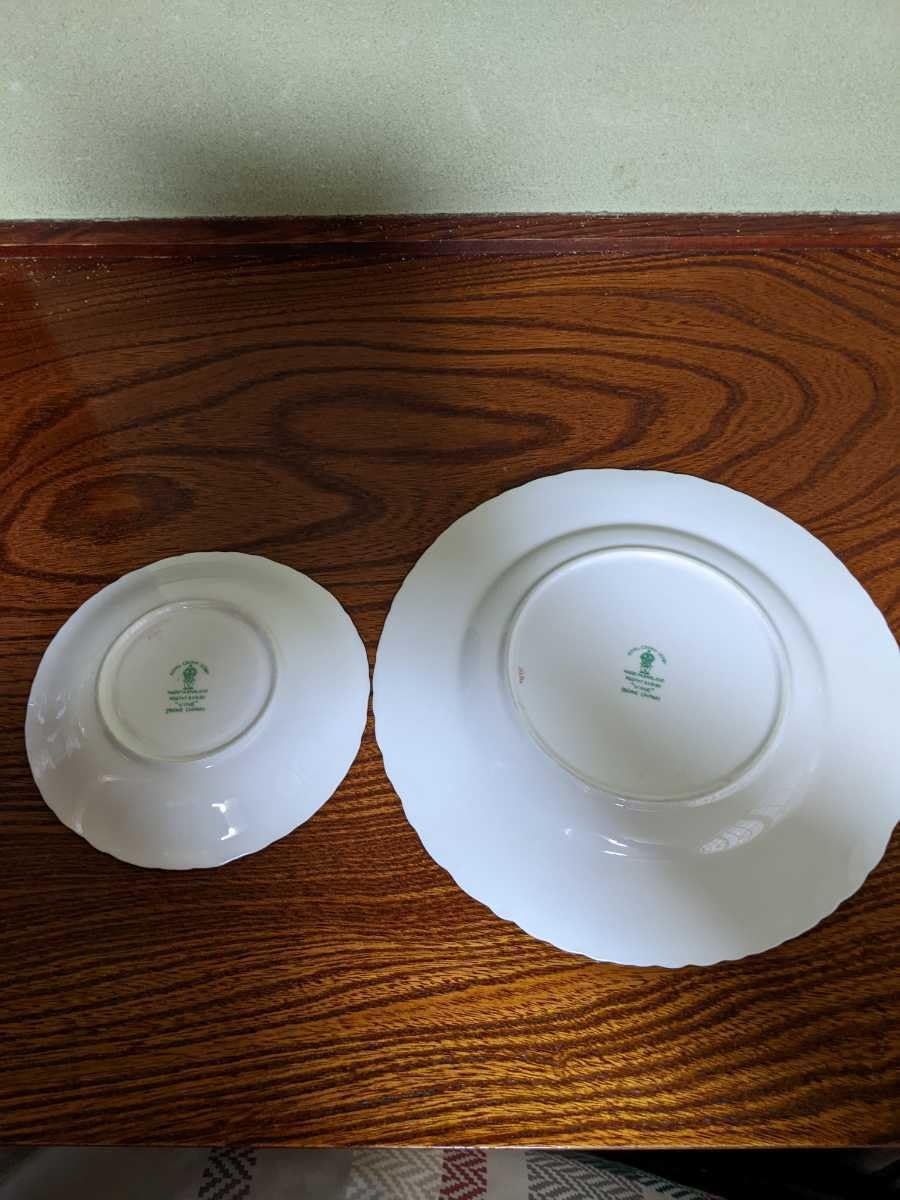 Cup & Saucer Trio Set Royal Crown Derby Vine White Grape Tea Cup