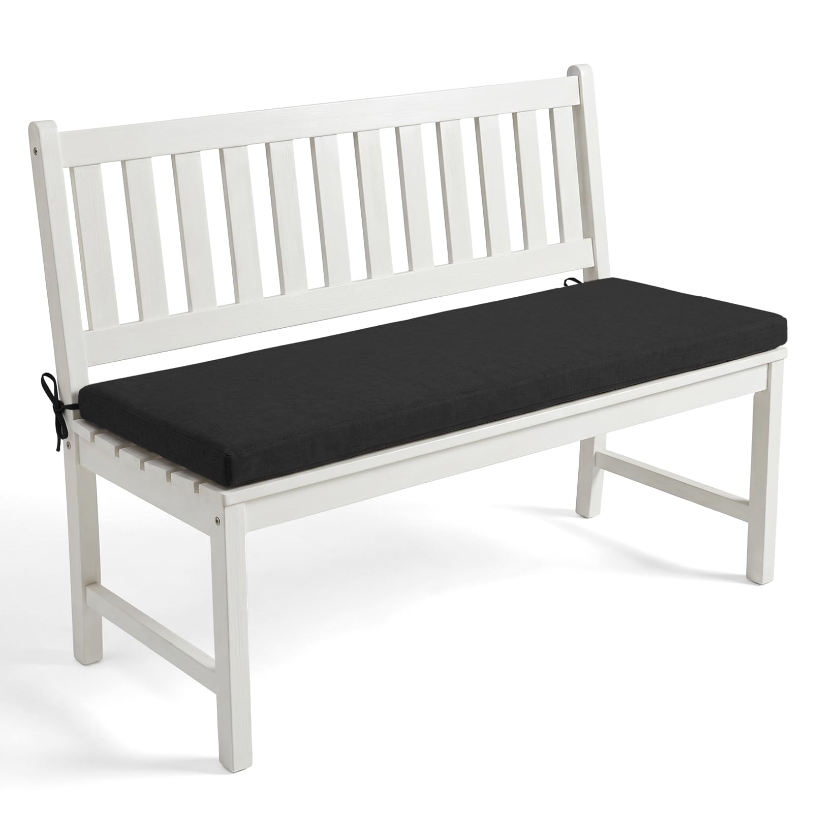AZMAHT Outdoor Bench Cushion 2/3 Seater, Waterproof High Density Foam, Removable Linen Cover, Non-Slip Seat Pad For Garden, Patio, Porch Furniture,N28,80x35x3cm
