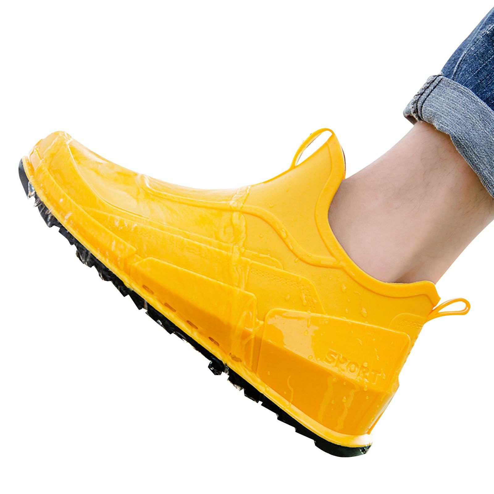 Botas de goma para hombre, botas de lluvia cortas, botas de lluvia, impermeables, botines de goma para exteriores, antideslizantes, para jardín, botas de lluvia, botines de lluvia