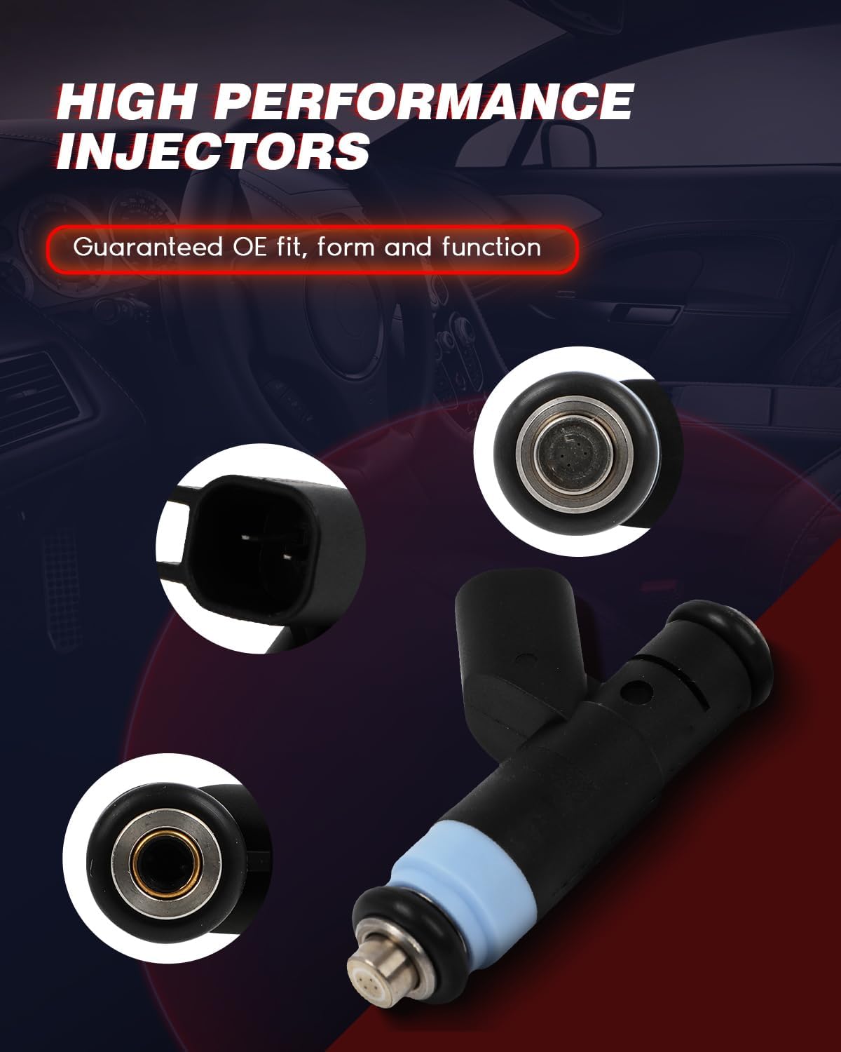 Fuel Injector Compatible with 2005-2007 for Ford Five Hundred/Freestyle,2005-2007 for Mercury Montego Fuel Injectors Replace FJ767, 4F9Z9F593DA,8001744N, M1255,6Pcs