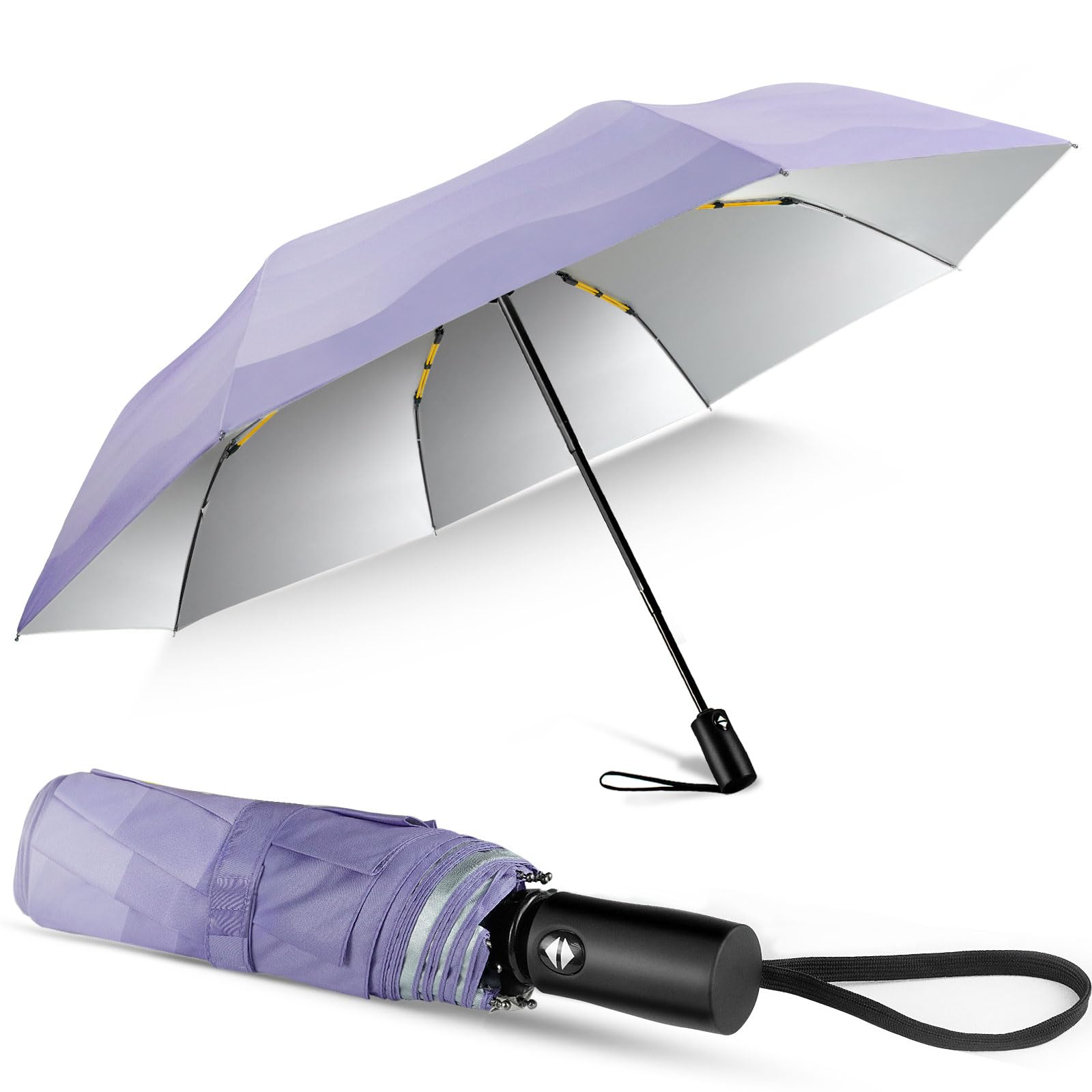 Lejorain Cute Women Sun Umbrella - Automatic Folding UV Protection Lightweight Umbrella Compact Travel Fashion Pretty Collapsible Golf Rain Umbrellas