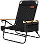 DesertFox キャンプチェア リクライニングチェア 厚手の中綿 秋冬用 アウトドアチェア 単品/セット 背もたれ角度4段階調節 ローチェア クーラーボックス付き 折りたたみ 軽量【耐荷重150kg】イス 椅子お釣り 登山 携帯便利 ピクニック レジャー キャンプ用 STTJBB (ブラック，1)