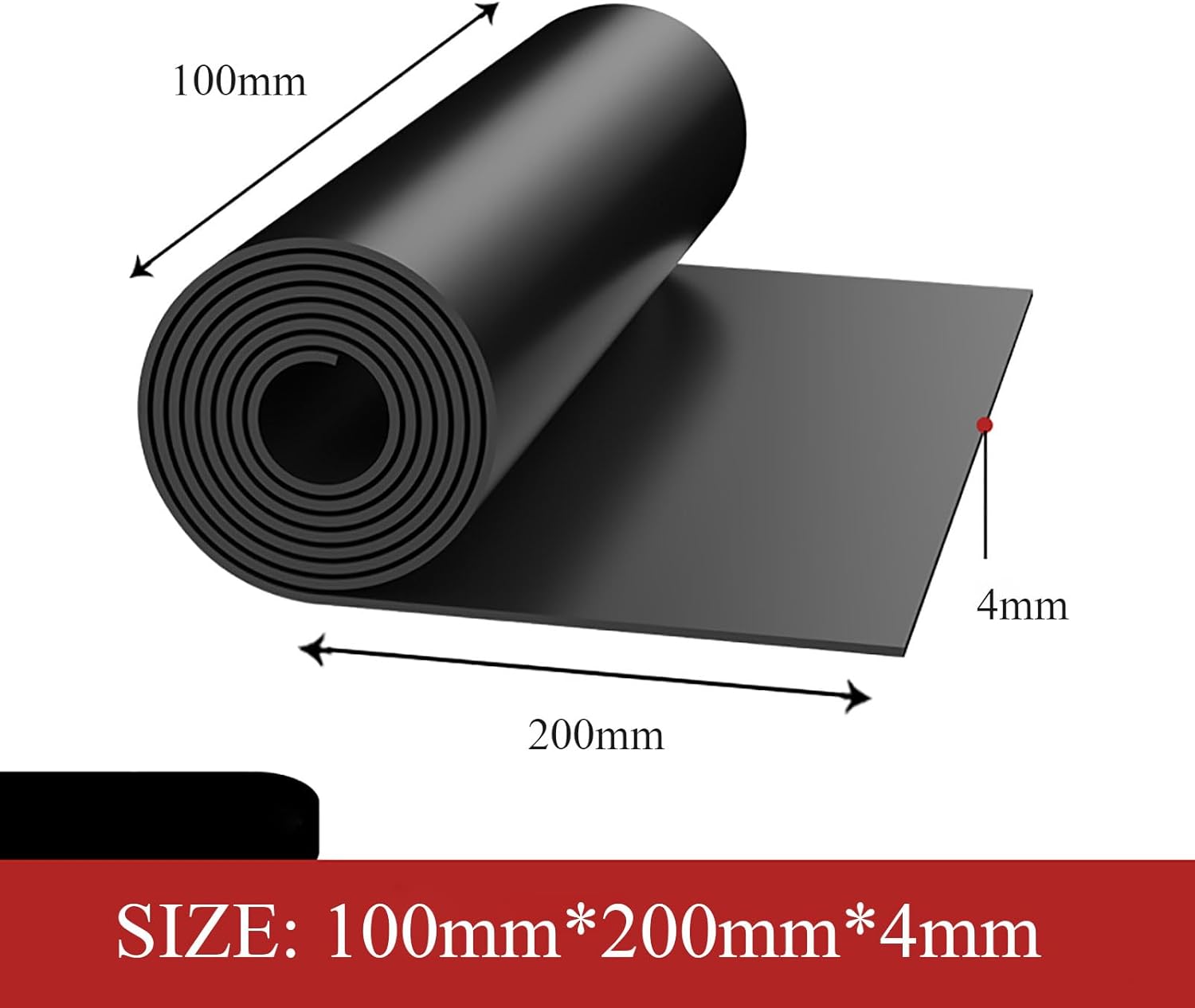 シリコンゴムシート、ネオプレンゴムシート4枚、100X200mmパッド、DIYガスケット、パッド、シール、防振クッション、滑り止め、