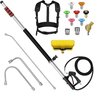 LidoDola 24FT Telescoping Pressure Washer Wand, Power Washer Accessory