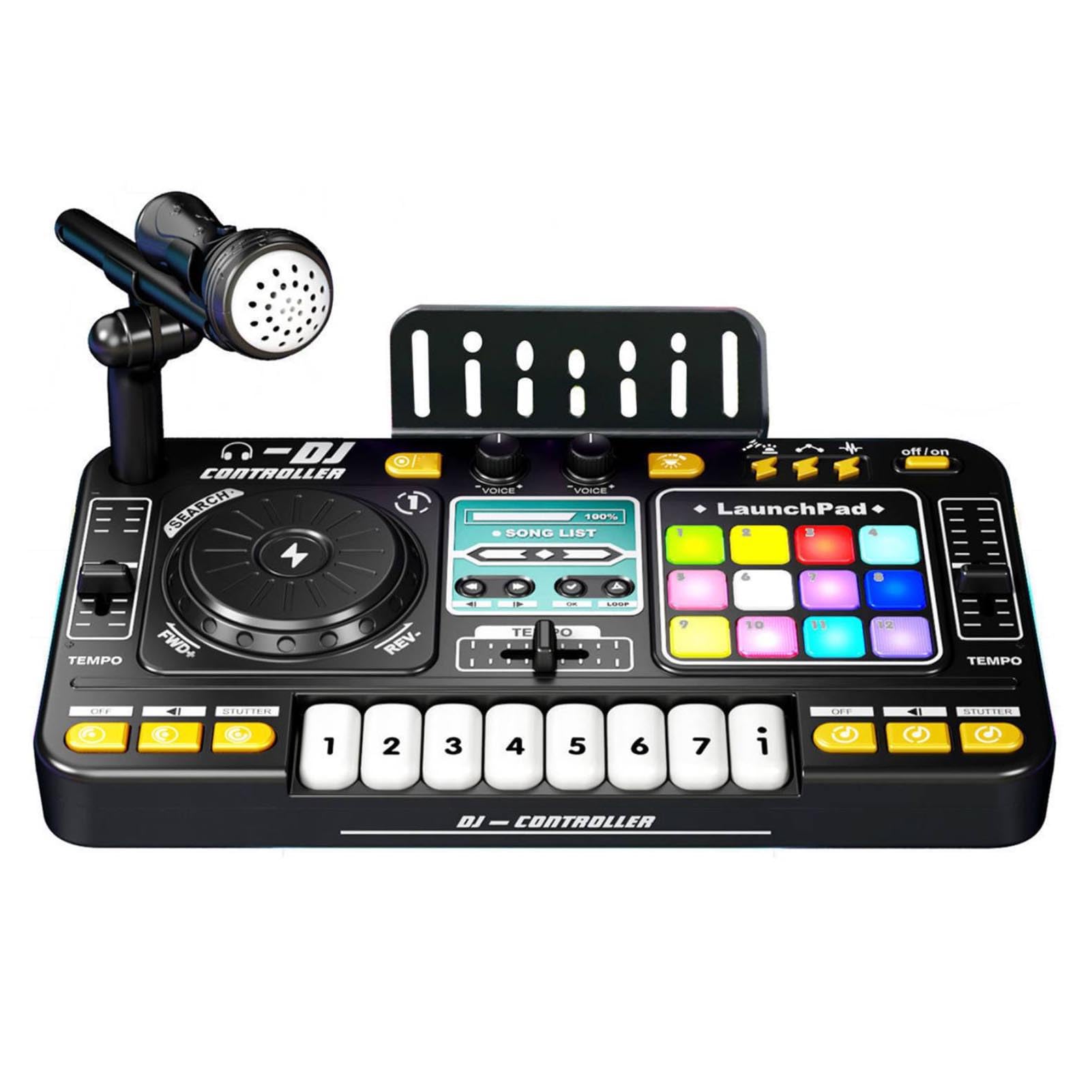 Asixxsix DJ Mixer Controller, Audio Mixer Board Com Luzes LED