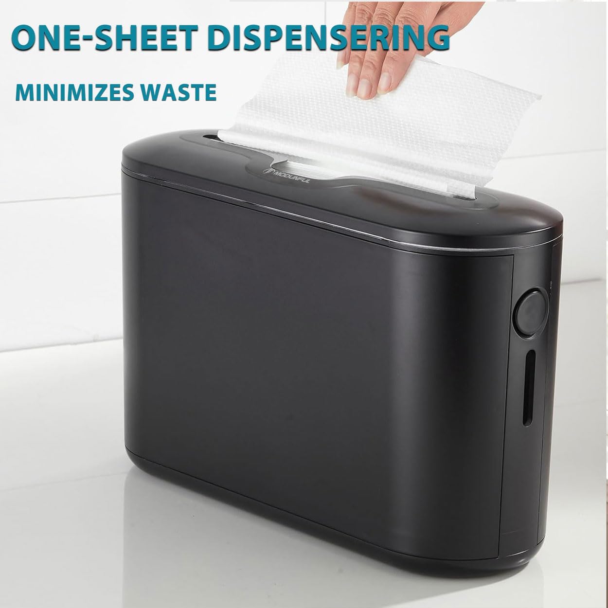 Multifold Paper Towel Dispenser Countertop - Compact Folded Paper Towel Holder for Kitchen/Bathroom, Black Space-Saving Design, Compatible with Marathon Folded Paper Towel - Image 4