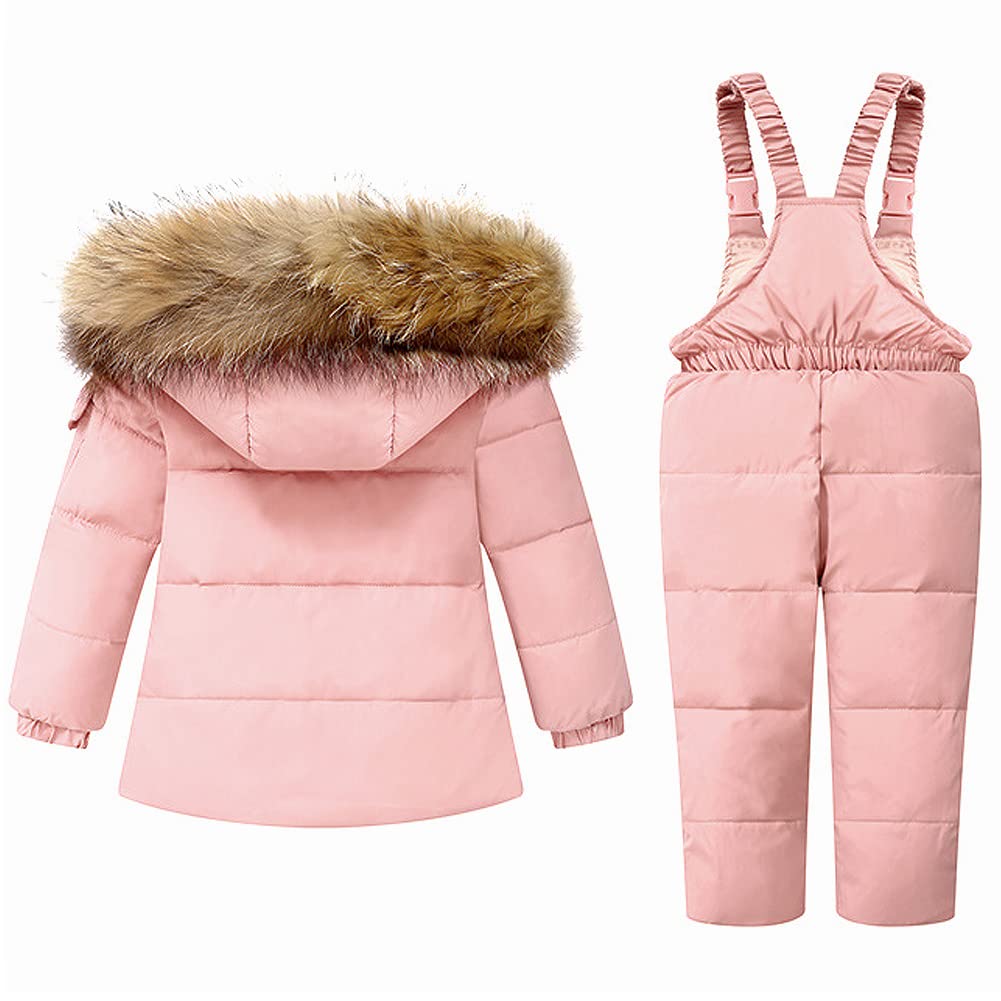 Fille Garçon Combinaison de Ski Doudoune Ensemble de Neige Veste duvet à Capuche Pantalon de Ski Chaud Vêtement d'hiver Enfant