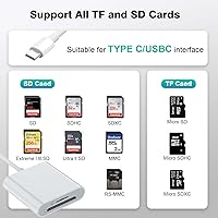 Vista 2 de Lector de tarjetas SD USB C para iPhone 15iPadMacBookMac, lector tipo C de doble ranura compatible con adaptador de tarjeta de memoria SD y Micro