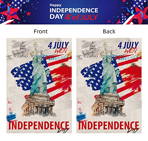 Opulane 4Th Of July Patriotic Statue Of Liberty Garden Flag 12X18 Inch Double Sided Memorial Independence Day Small Vertical Burlap Flags Seasonal Outdoor Decor For Yard Farmhouse Rustic Home Lawn Patio Outside #TOP5