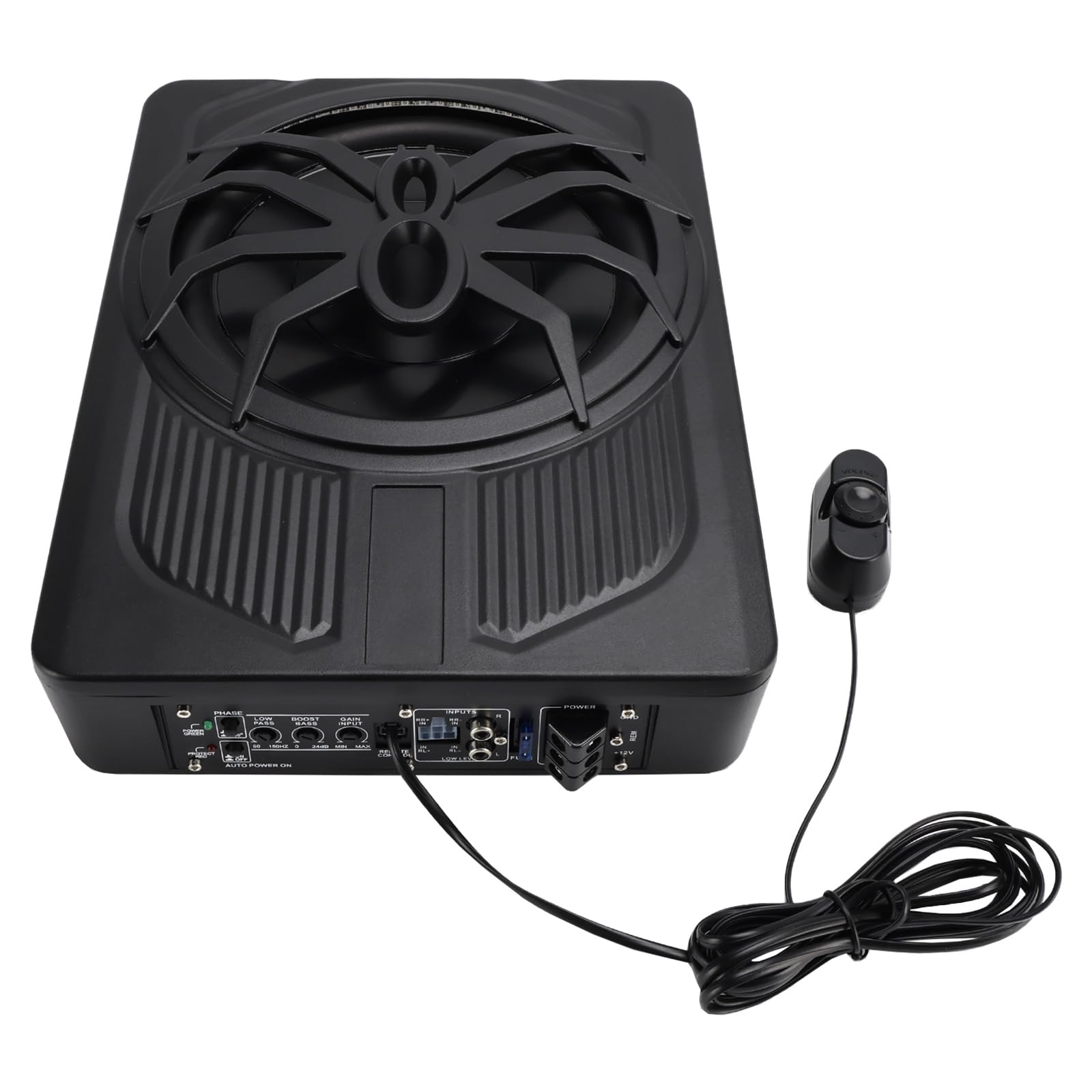 Topteng 10" 12V Slim Under Seat Powered Car Subwoofer with 1200W Max Power, Built-in Amplifier, App Control And Dynamic RGB Light, 4Ω 90dB Hi/Lo Input Bass Speaker Adatto per Car Truck SUV MPV