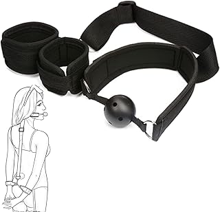Sinorichh B-D-S-M Manchette de Yoga réglable en Nylon avec Boule de Bouche pour l'entraînement