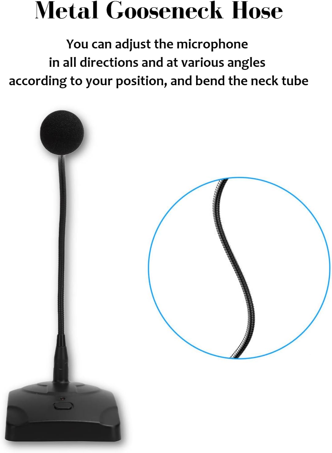 EBTOOLS Wired Microphone, 360 Degree Omnidirectional Highly Sensitive Noise Reduction Desktop Microphone, with 5m XLR Cable, Suitable for Meetings, Voice, Games, Karaoke