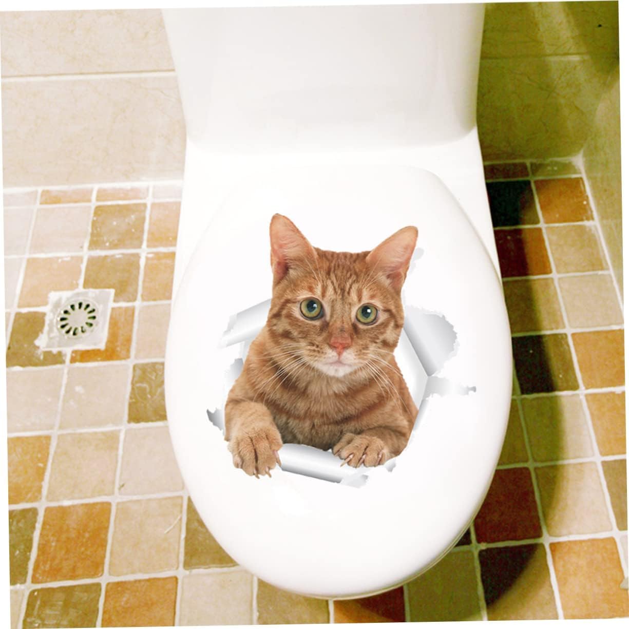 Pegatinas de pared de gatos 3D póster gato oficina decoración de baño baño caja de arena gato calcomanías de pared y murales niñas animales soporte de papel higiénico pegatinas pegatinas