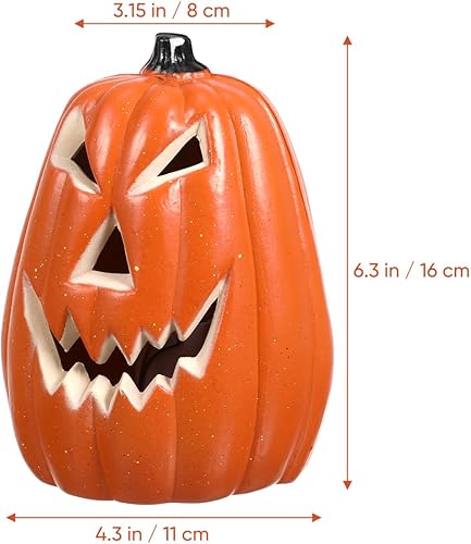 Miniatura 5 de DOITOOL Farol de Halloween Jack O, decoraciones de calabaza iluminadas para decoración interior al aire libre (estilo aleatorio)