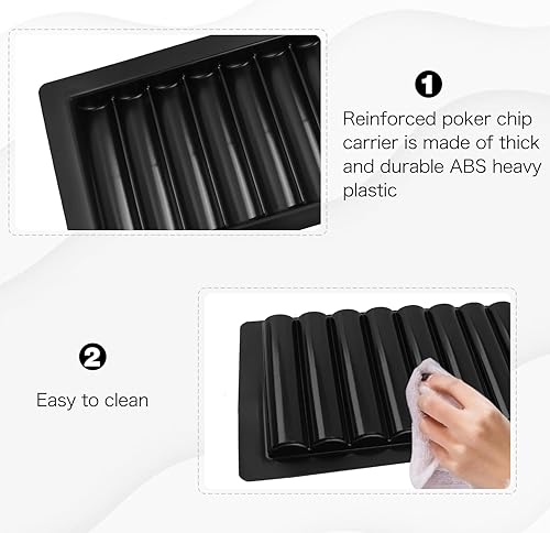 Miniatura 5 de Bandejas plásticas del microprocesador de la tabla del póker del casino del GSE, bandeja de las fichas de la tabla del distribuidor del estilo de 9