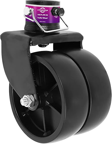 Rueda giratoria de 6 pulgadas para remolque de doble rueda, capacidad de 2000 libras, rueda de enganche de barco resistente con pasador de bloqueo,