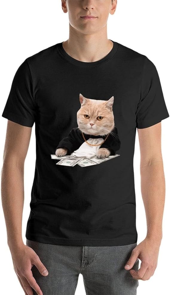 Amazon 個性的な猫 Tシャツ Diy メンズ レディース おもしろtシャツ ロゴ 面白いtシャツ おしゃれ ティーシャツ 半袖 綿100 白黒灰青 Tシャツ カットソー 通販