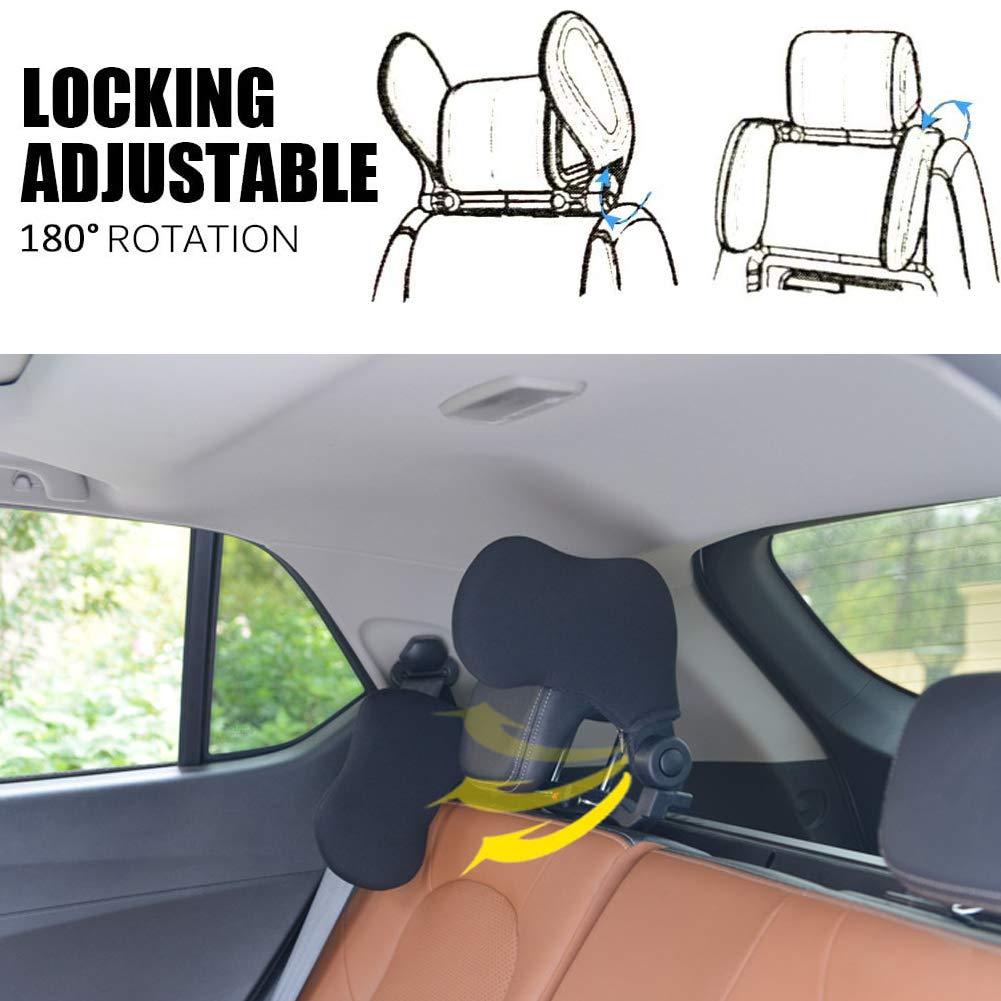 Cuscino Poggiatesta per Seggiolino Auto, Cuscino per Seggiolino Auto da Viaggio per Dormire, Cuscino Regolabile per Supporto Collo Testa su Entrambi I Lati Proteggi per Bambini Adulti Anziani