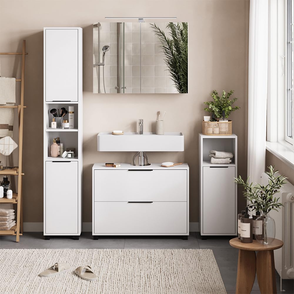 Vicco Meubles Bain Alina, Blanc 80 cm