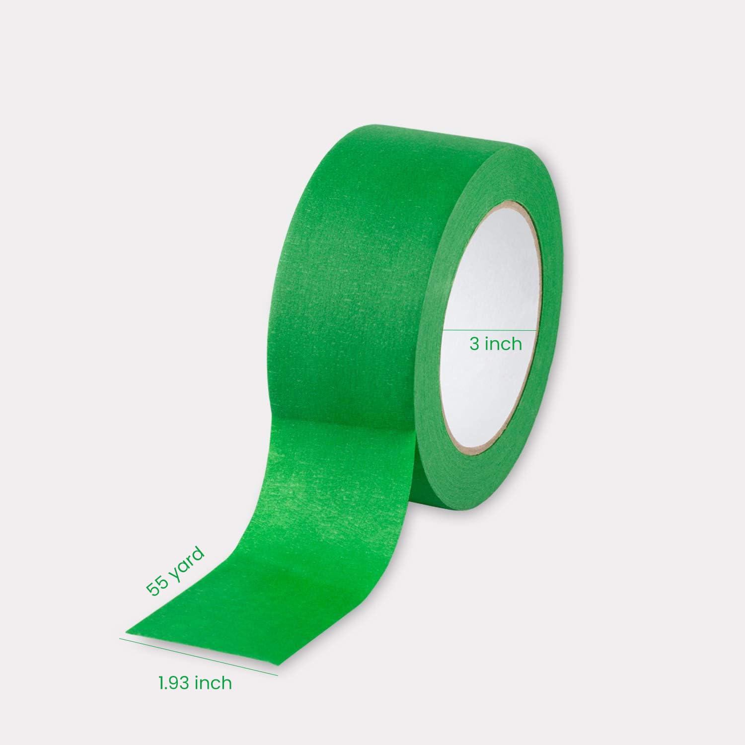 LICHAMP 1 cinta de pintura verde de 5 cm, cinta adhesiva verde de 5 cm x 55 yardas x 1 rollo (55 yardas totales)