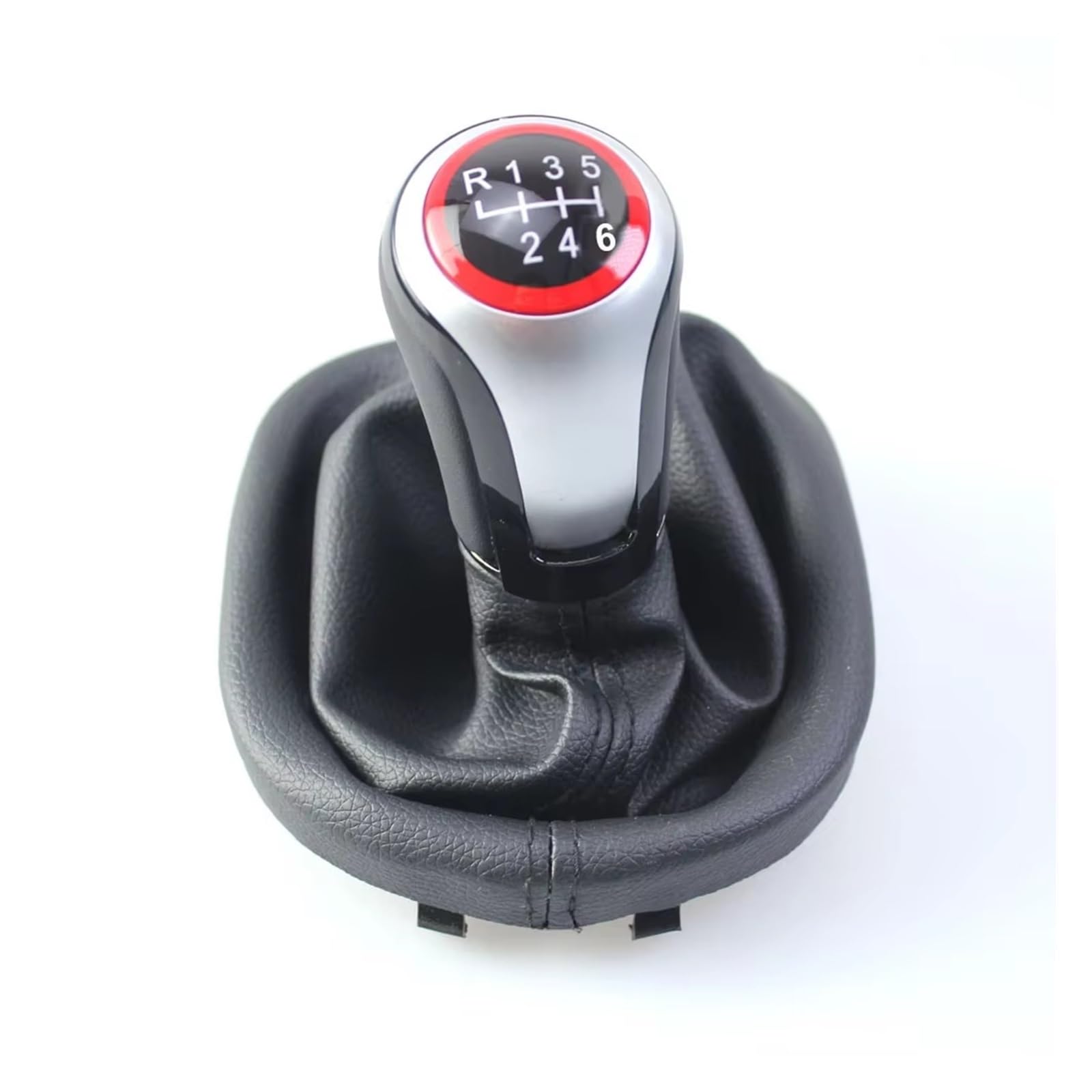 Ouvecr 6 Speed Car Shift Gear Knob Handle For Vw For Touran 2003-2010 For Caddy Ii Mk2 2004-2009 Mt 5/ With Gaiter Boot Cover Gear Shift Knob Gear Shift Cover(6 Speed)