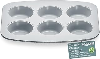 BAKKENMASTER Bake with Elegance: 6-Cup Cake/Muffin Pan Set - Blue, Teal,...
