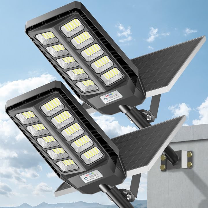 Adewalk 1000W*2 Stk. Solar Straßenlaterne mit Bewegungssenso