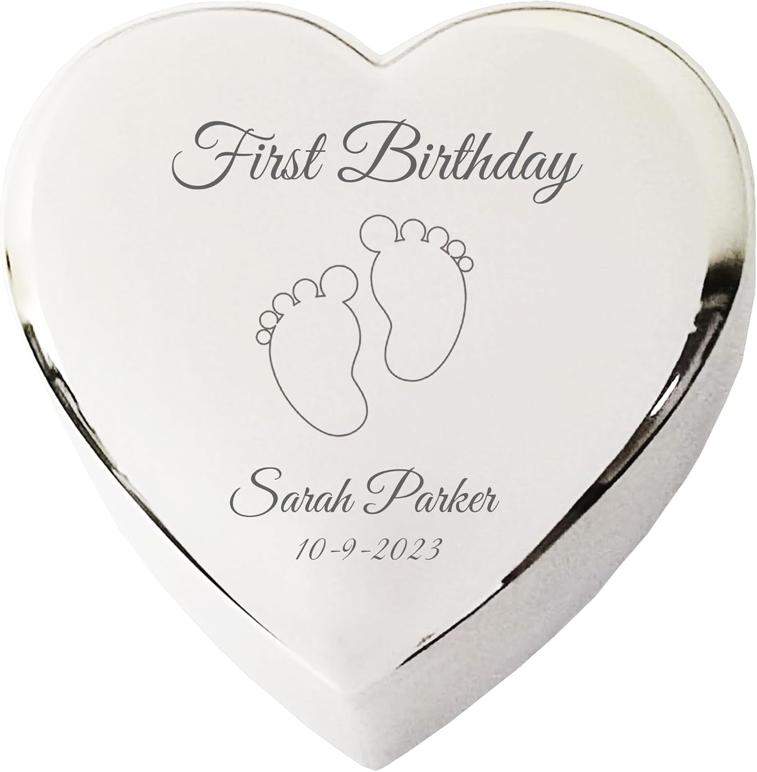 Personalized Small Rectangle-Shaped Jewelry Keepsake Box with Custom Engraved Name and Cross for Baptism Gifts for Girl, Silver Toned