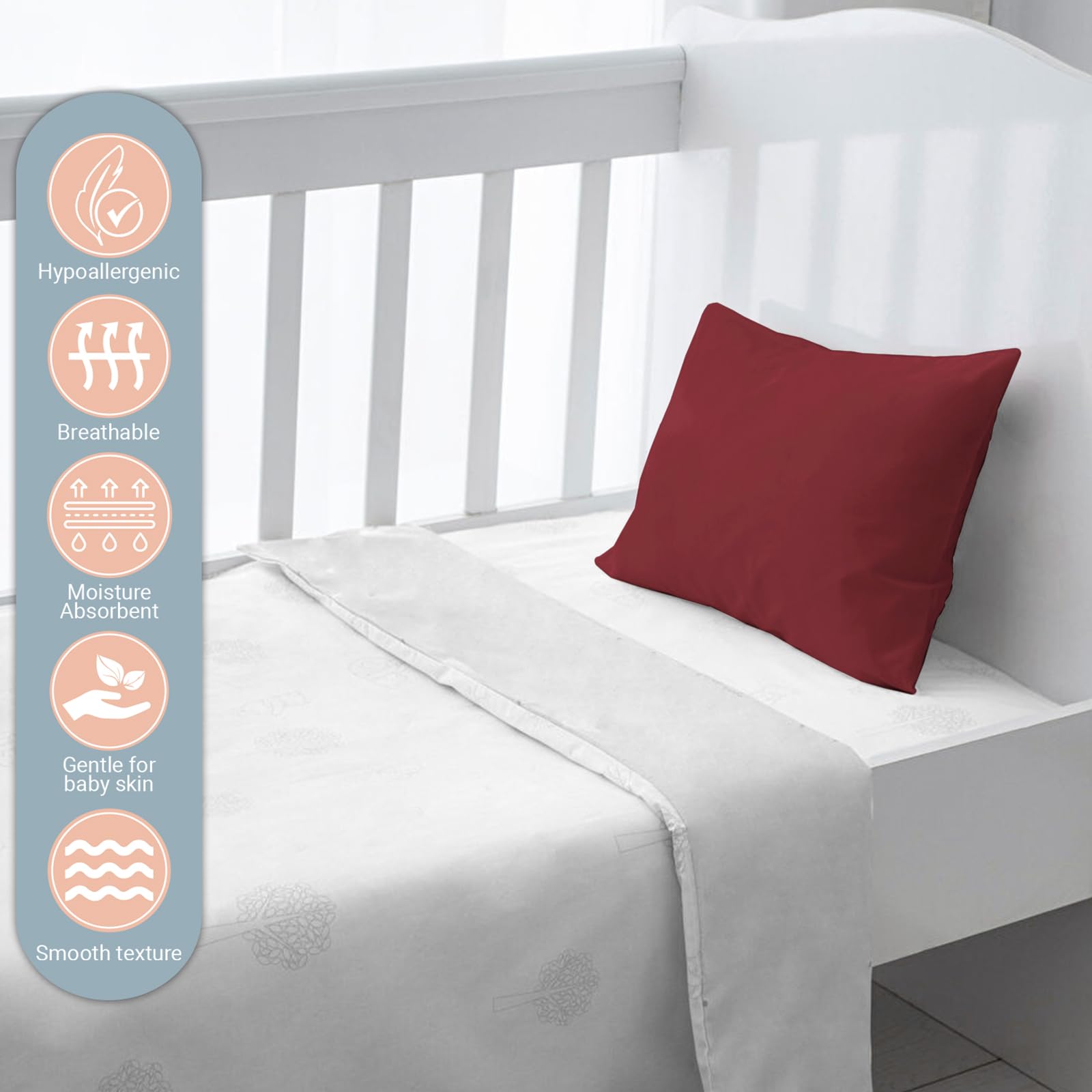 Pizuna Crib Pillow Cover 40x60cm Rio Red - Image 2
